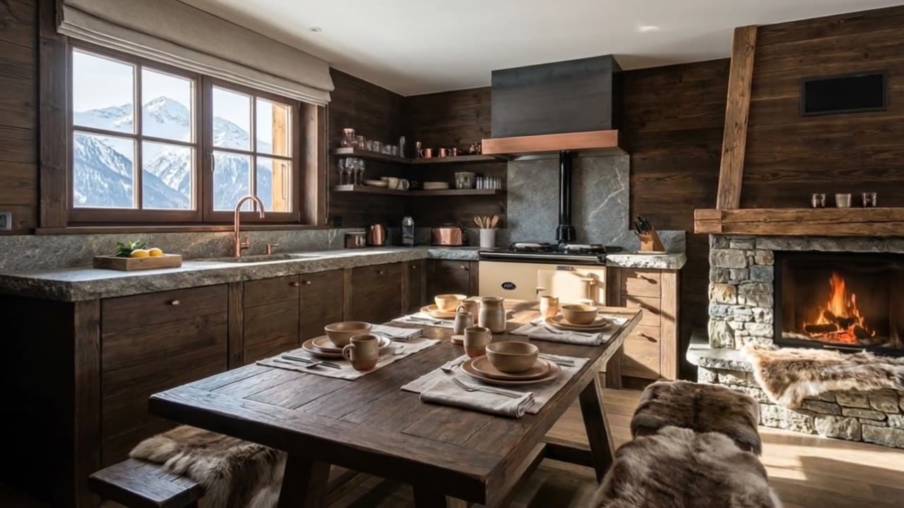 Still from the finished chalet video without watermark, delivered in 16:9 and 9:16